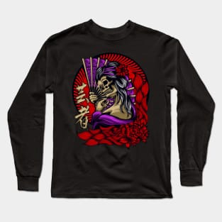 Skull Geisha Japan Long Sleeve T-Shirt